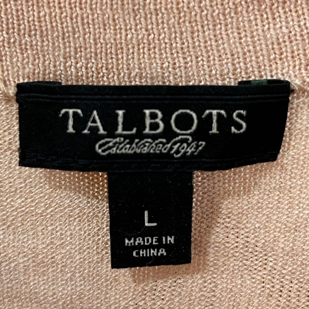 Talbots Silk & Cotton base layer tan blouse. Large.